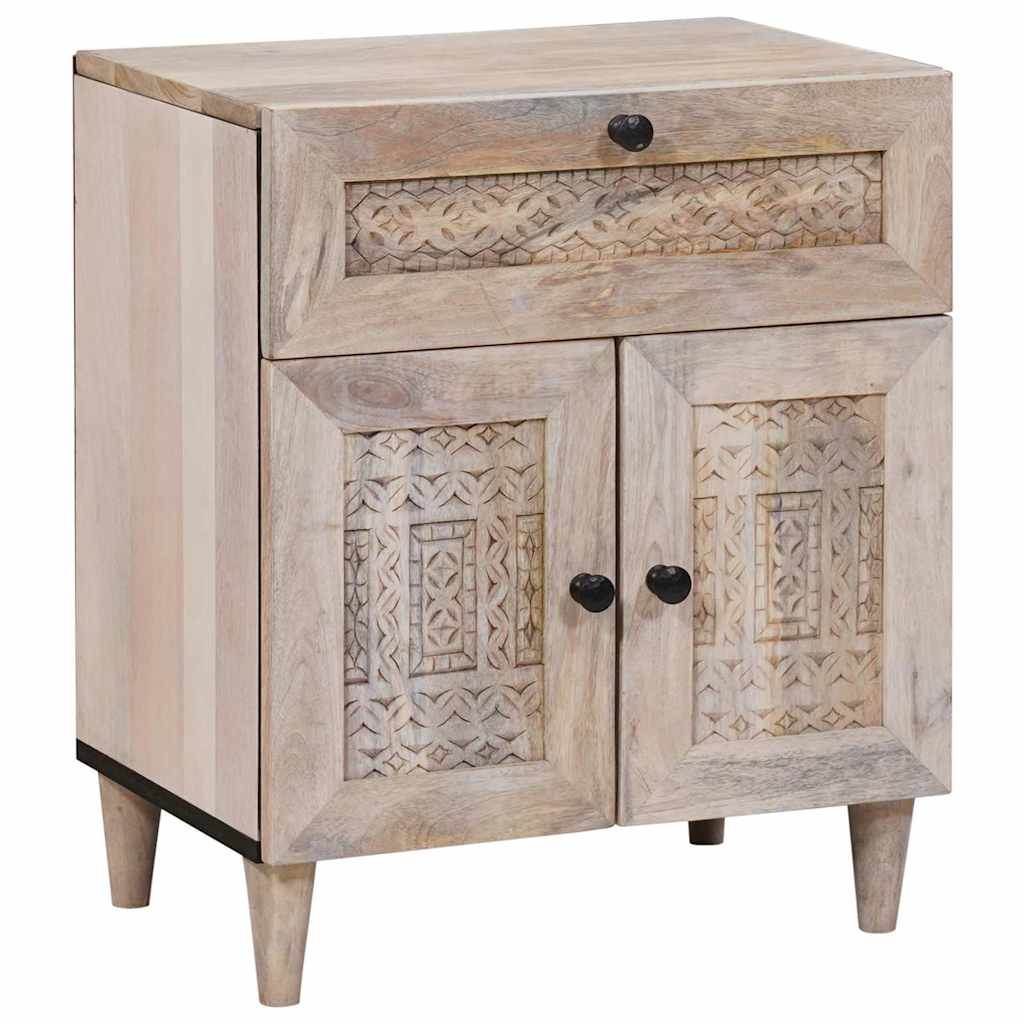 Nattbord med skuff med dør Beige 50 x 33 x 60 cm heltre mango