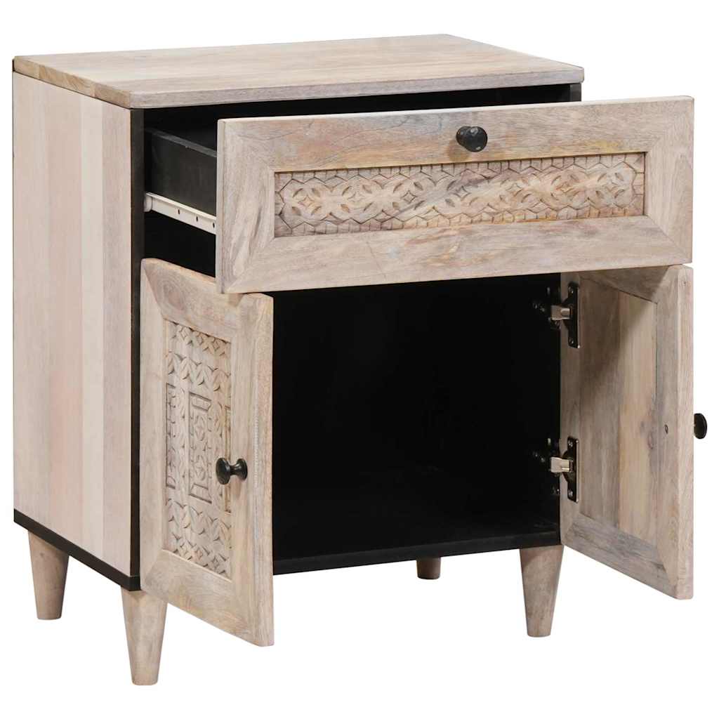 Nattbord med skuff med dør Beige 50 x 33 x 60 cm heltre mango