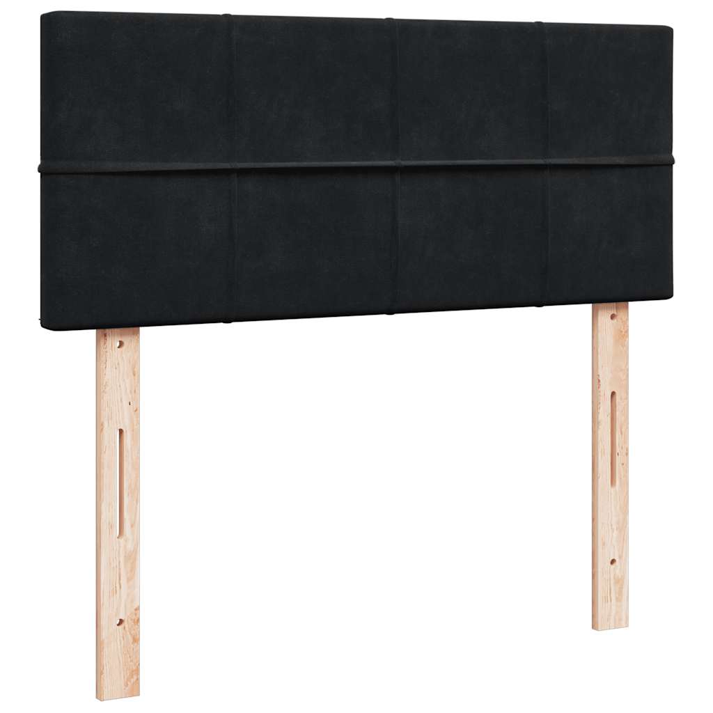 Ottoman sengeramme med madrass svart 120x200cm fløyel