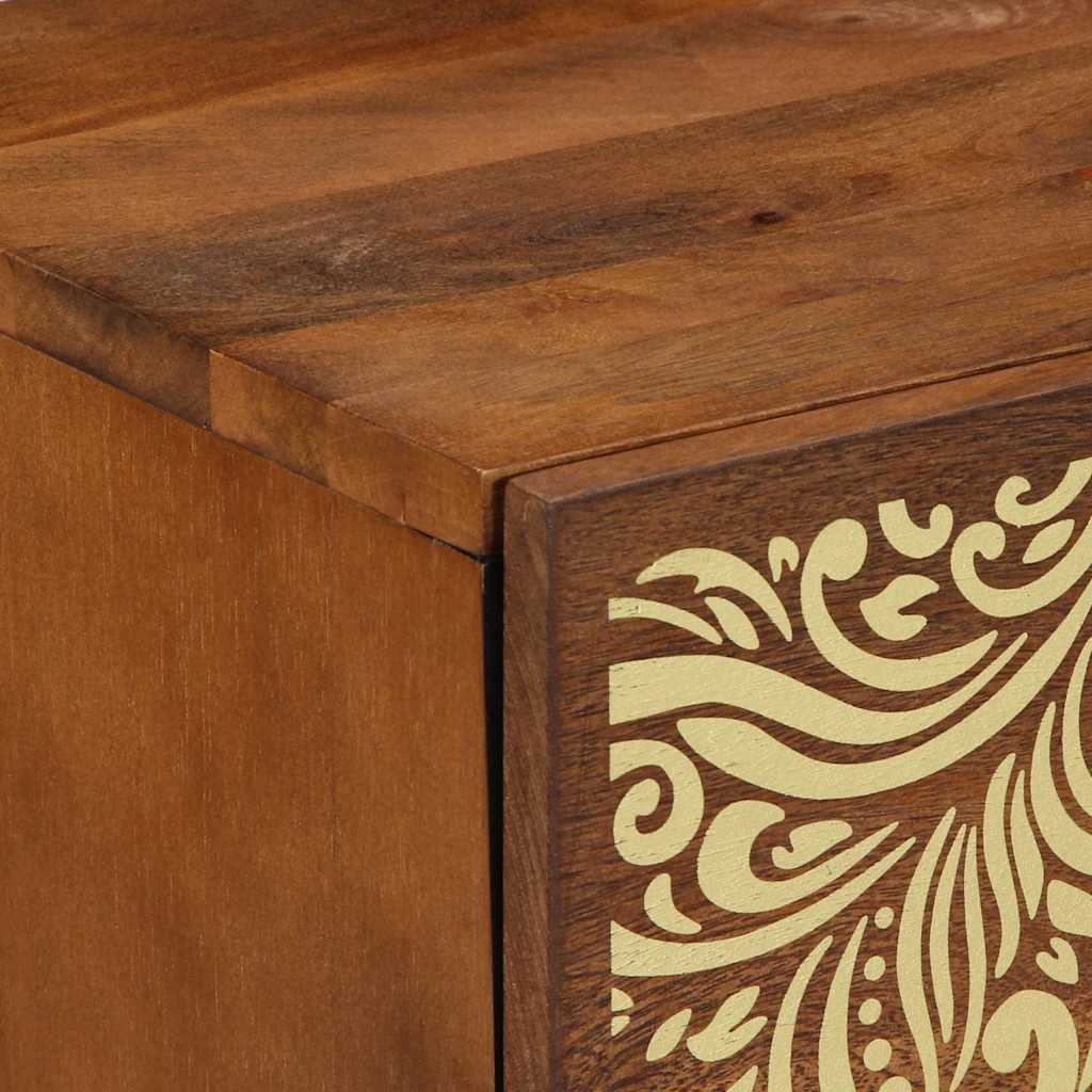 Nattbordskap honningbrun 40 x 33 x 46 cm heltre mango