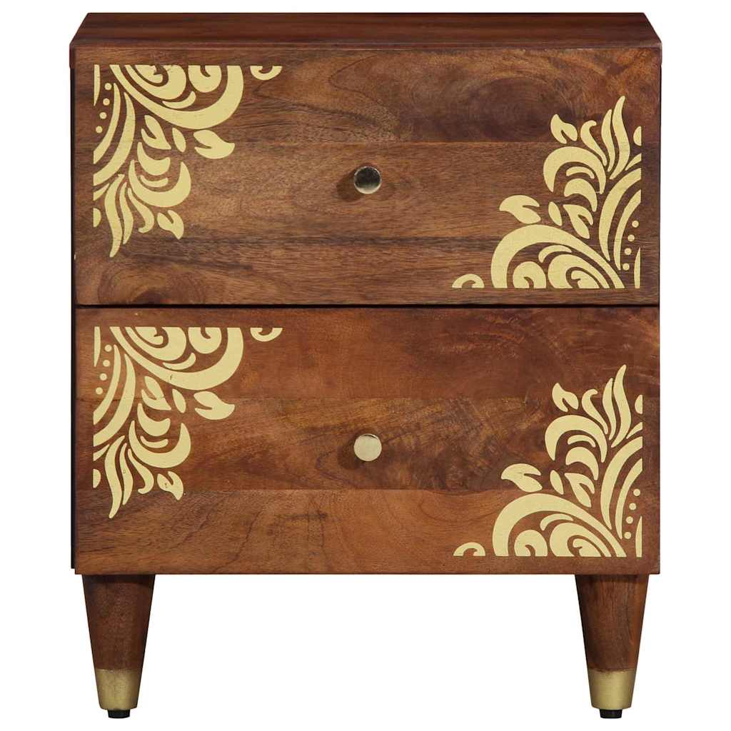 Nattbordskap med skuff honningbrun 40 x 33 x 46 cm heltre mango