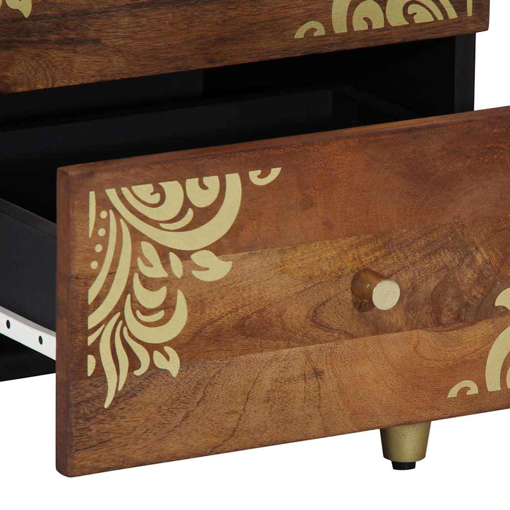 Nattbordskap 2 pcs honningbrun 40 x 33 x 46 cm heltre mango