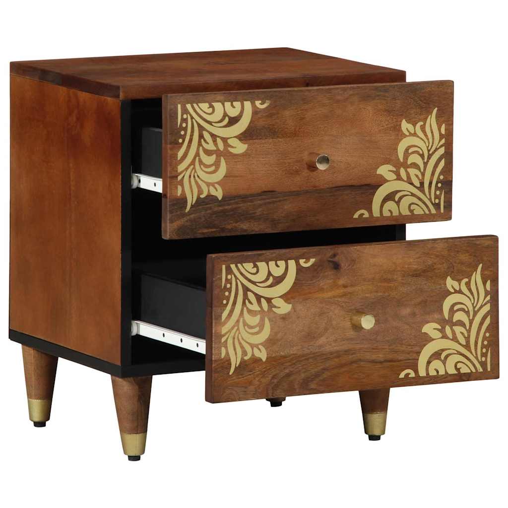 Nattbordskap 2 pcs honningbrun 40 x 33 x 46 cm heltre mango