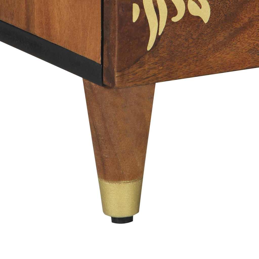 Nattbordskap med skuff honningbrun 50 x 33 x 62 cm heltre mango