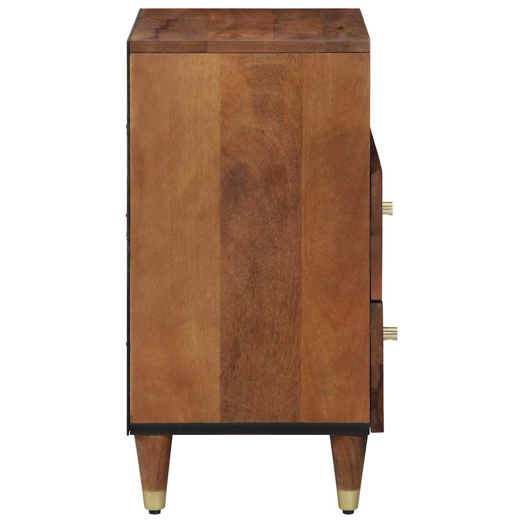 Nattbordskap med skuff honningbrun 50 x 33 x 62 cm heltre mango