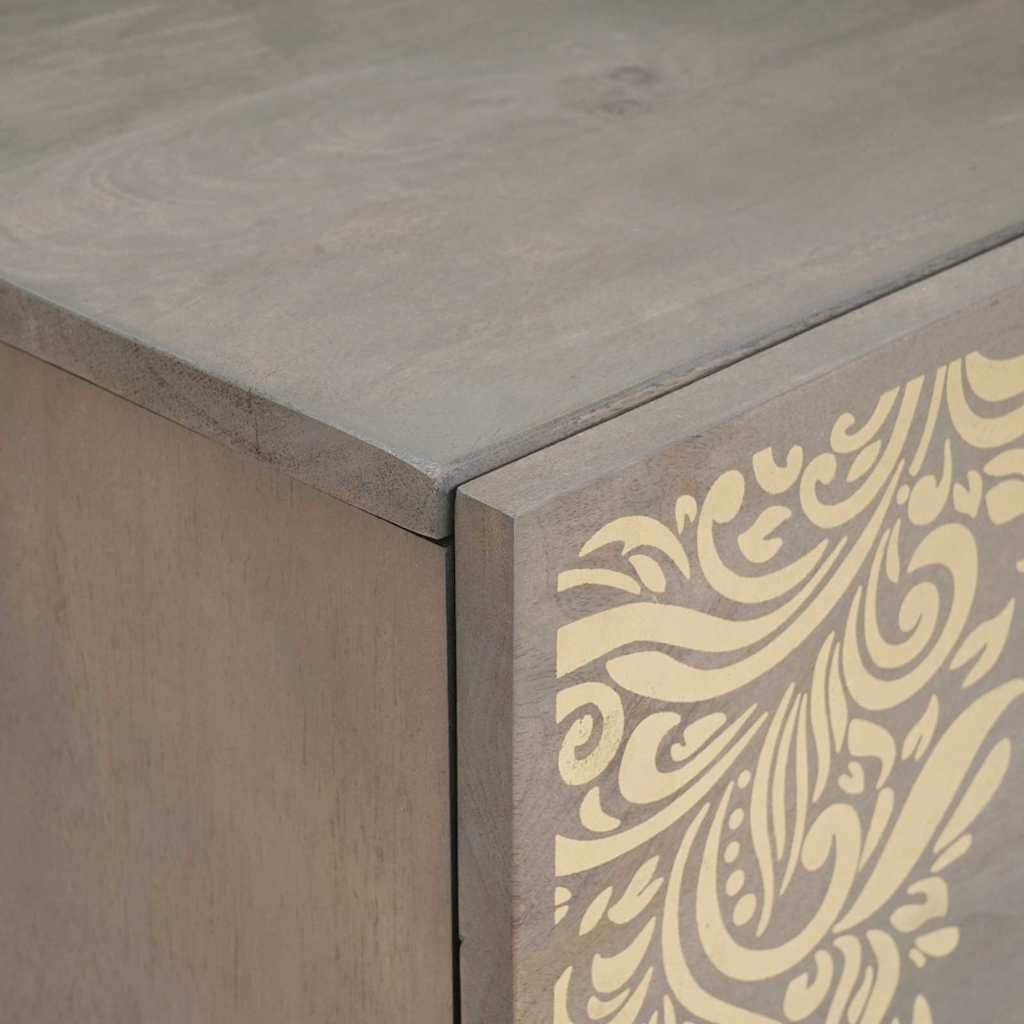 Nattbordskap 2 pcs Grå 40 x 33 x 46 cm heltre mango