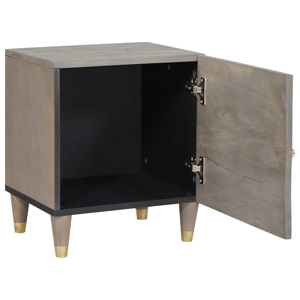 Nattbordskap 2 pcs Grå 40 x 33 x 46 cm heltre mango
