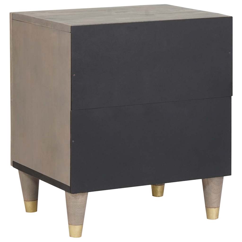 Nattbordskap 2 pcs Grå 40 x 33 x 46 cm heltre mango