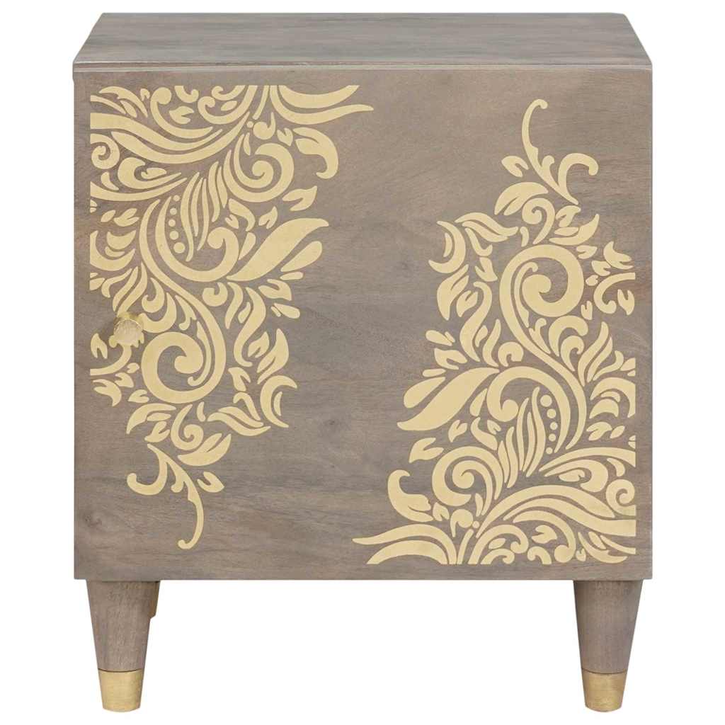 Nattbordskap 2 pcs Grå 40 x 33 x 46 cm heltre mango