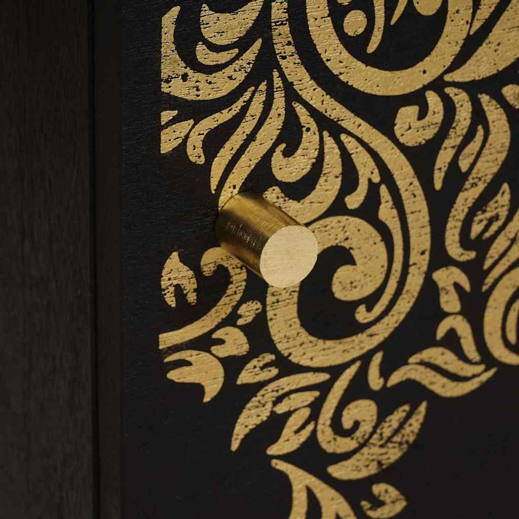 Nattbord med dør 2 pcs Svart 40 x 33 x 46 cm Massiv mango tre