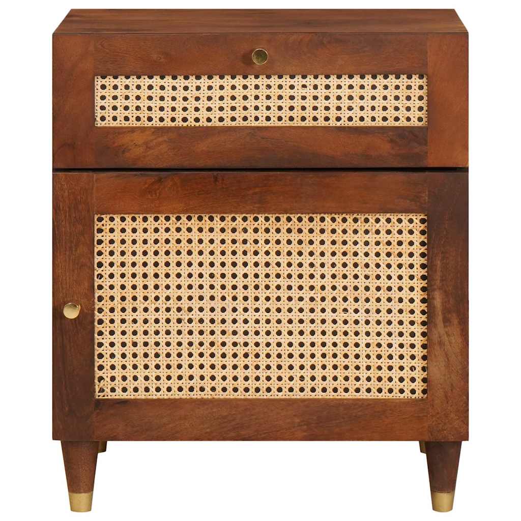 Nattbord Brun 50 x 33 x 60 cm Flette og solid mango tre