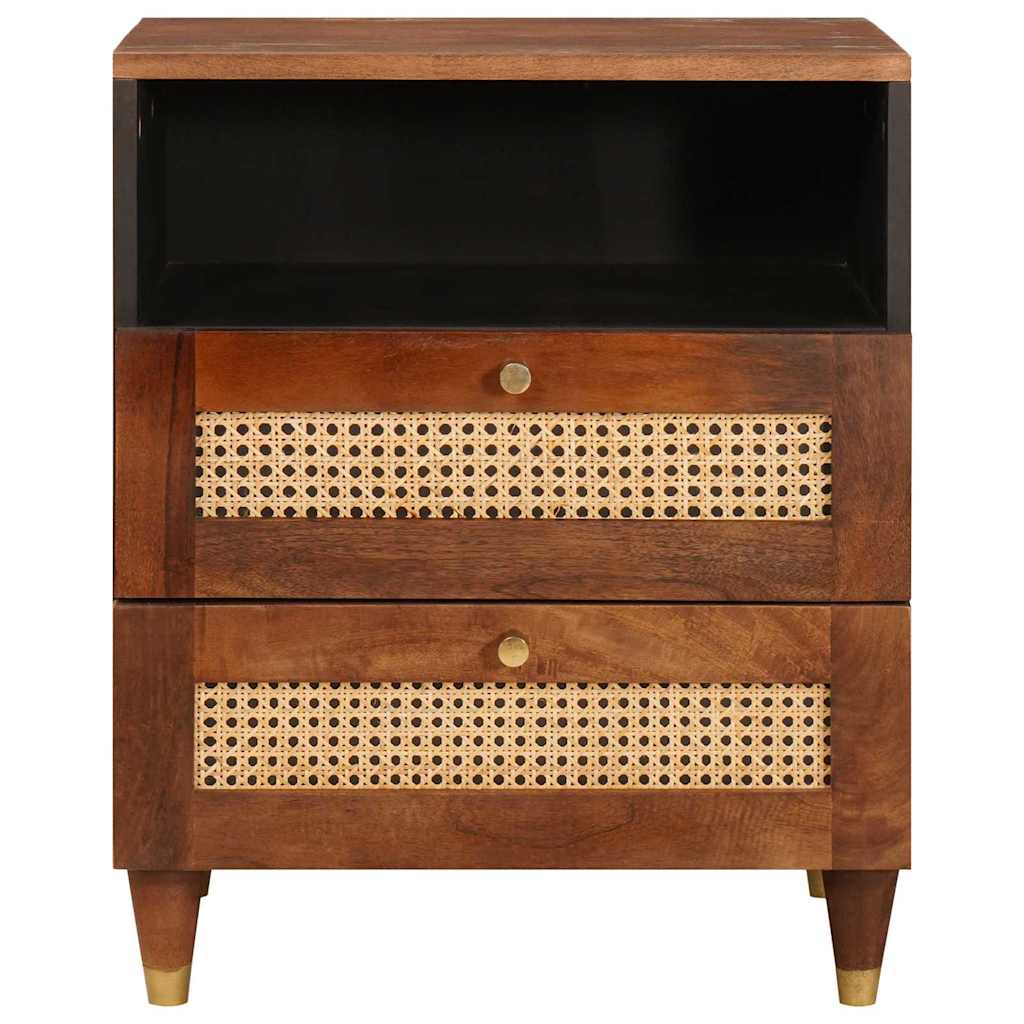Nattbord Brun 50 x 33 x 60 cm Flette og solid mango tre