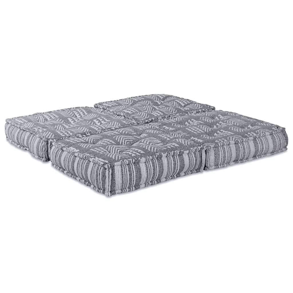 2-seters modulær pouffe sofa, konvertibel, lys grått stoff