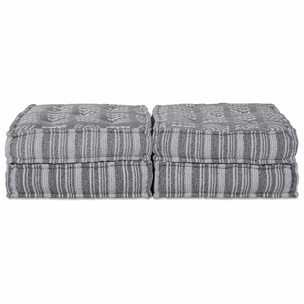 2-seters modulær pouffe sofa, konvertibel, lys grått stoff