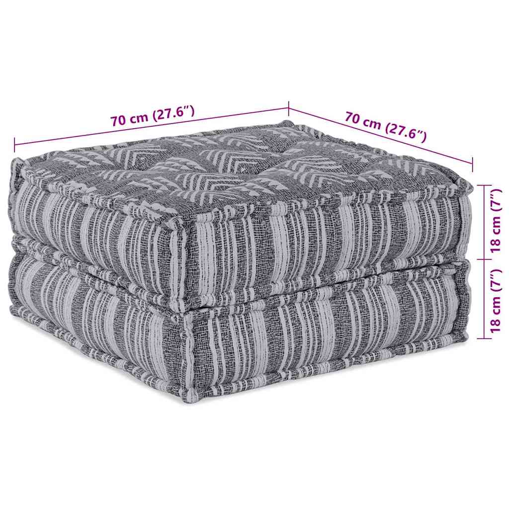 2-seters modulær pouffe sofa, konvertibel, lys grått stoff