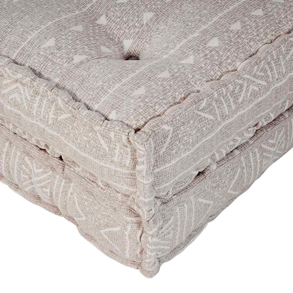 2-seters modulær pouffe-sofa konvertibel i lys brun stoff