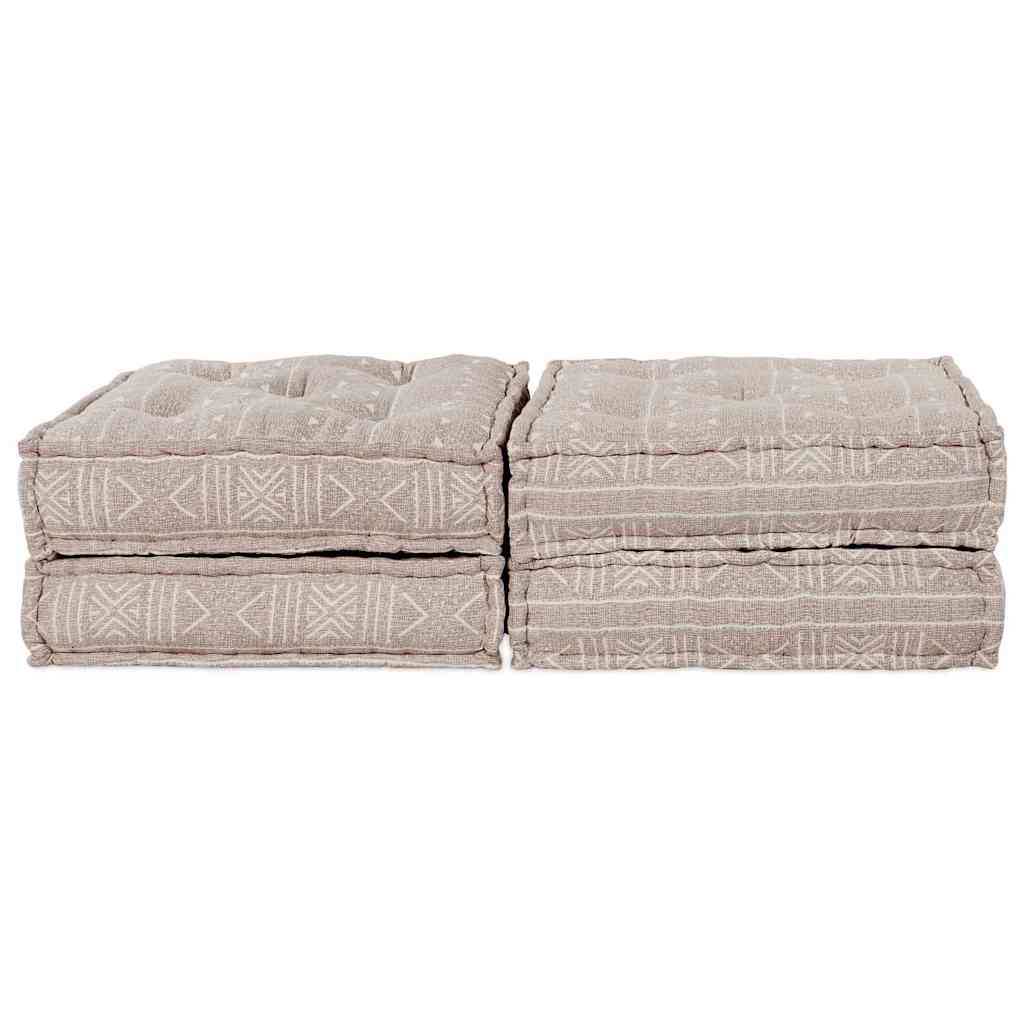 2-seters modulær pouffe-sofa konvertibel i lys brun stoff