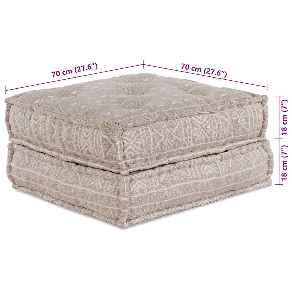 2-seters modulær pouffe-sofa konvertibel i lys brun stoff