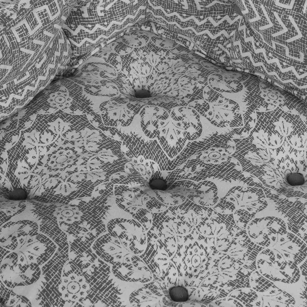 2-seters modulær pouffe-sofa i lysegrått stoff