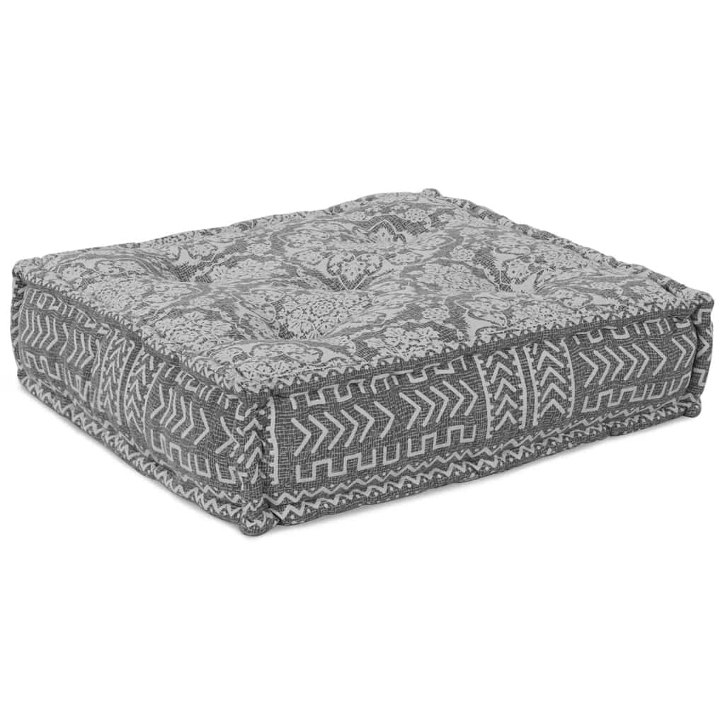 2-seters modulær pouffe-sofa i lysegrått stoff