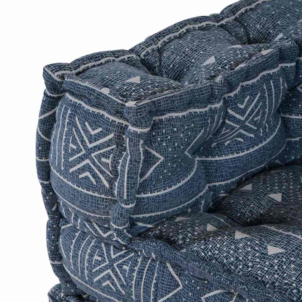 2-seters modulær pouffe-sofa konvertibel i indigo-stoff