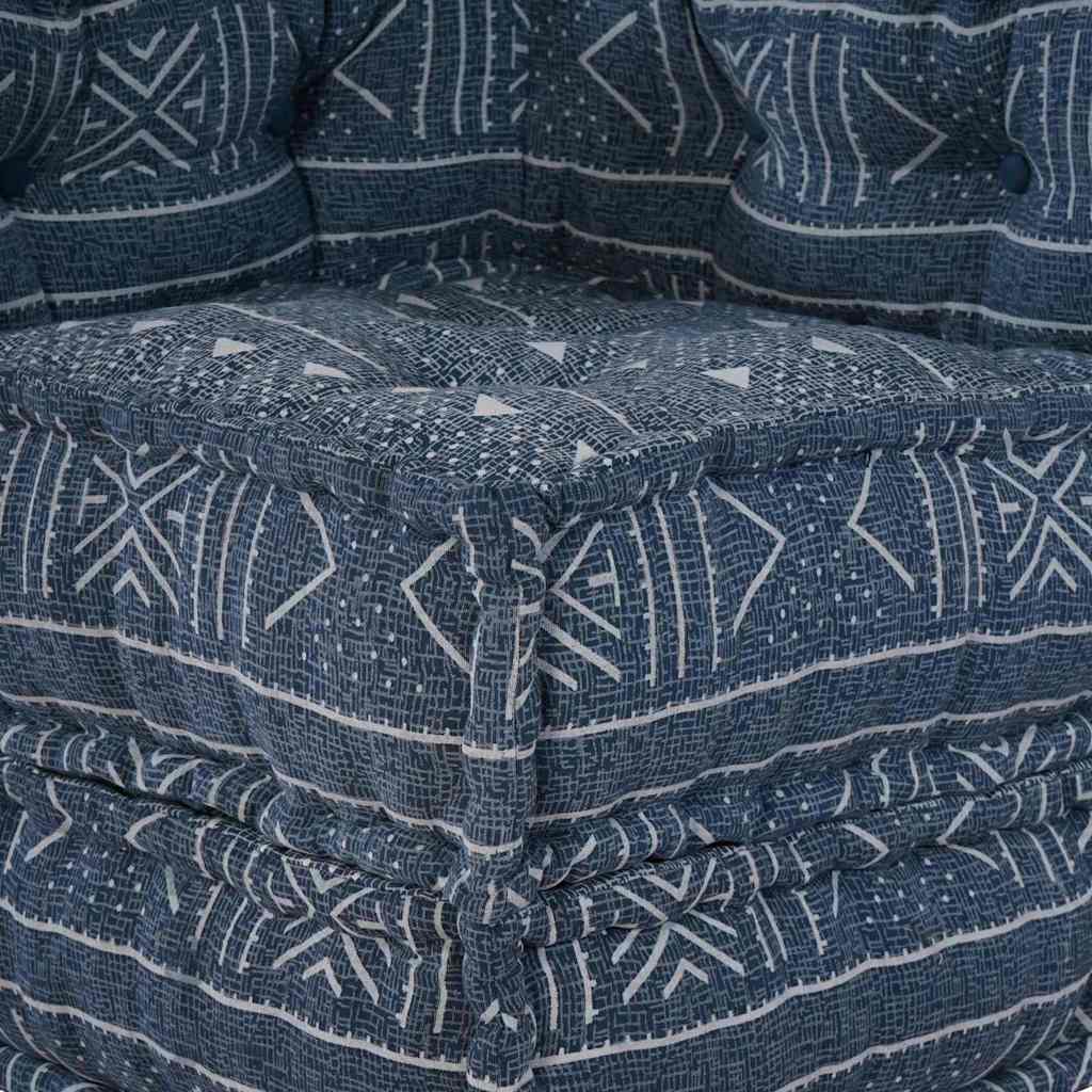2-seters modulær pouffe-sofa konvertibel i indigo-stoff