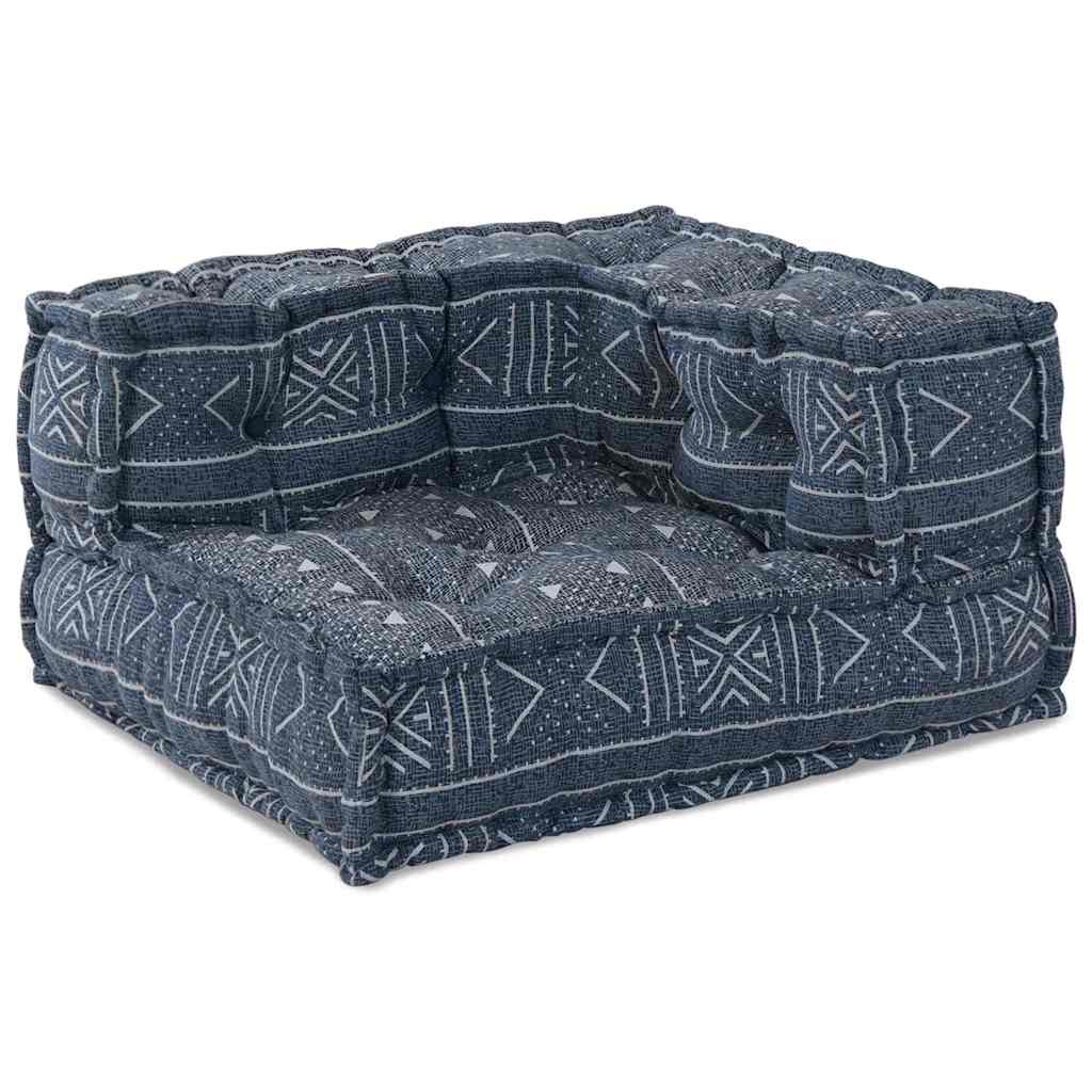 2-seters modulær pouffe-sofa konvertibel i indigo-stoff