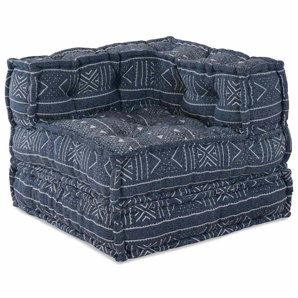 2-seters modulær pouffe-sofa konvertibel i indigo-stoff