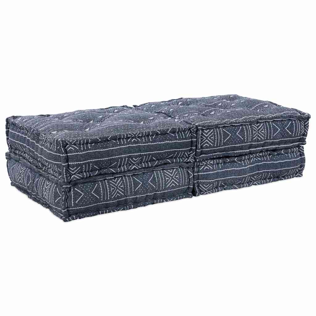 2-seters Modulær Pouffe Sofa Konvertibel i Indigo Stoff
