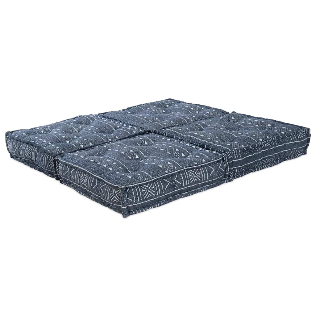 2-seters Modulær Pouffe Sofa Konvertibel i Indigo Stoff