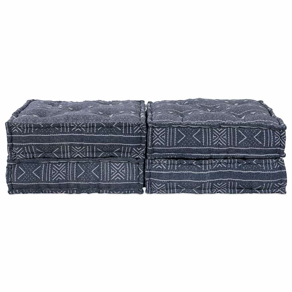2-seters Modulær Pouffe Sofa Konvertibel i Indigo Stoff
