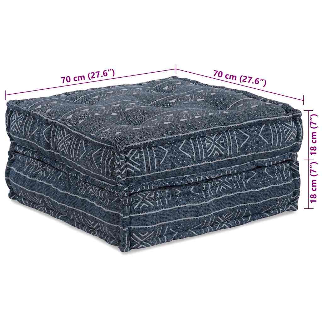 2-seters Modulær Pouffe Sofa Konvertibel i Indigo Stoff