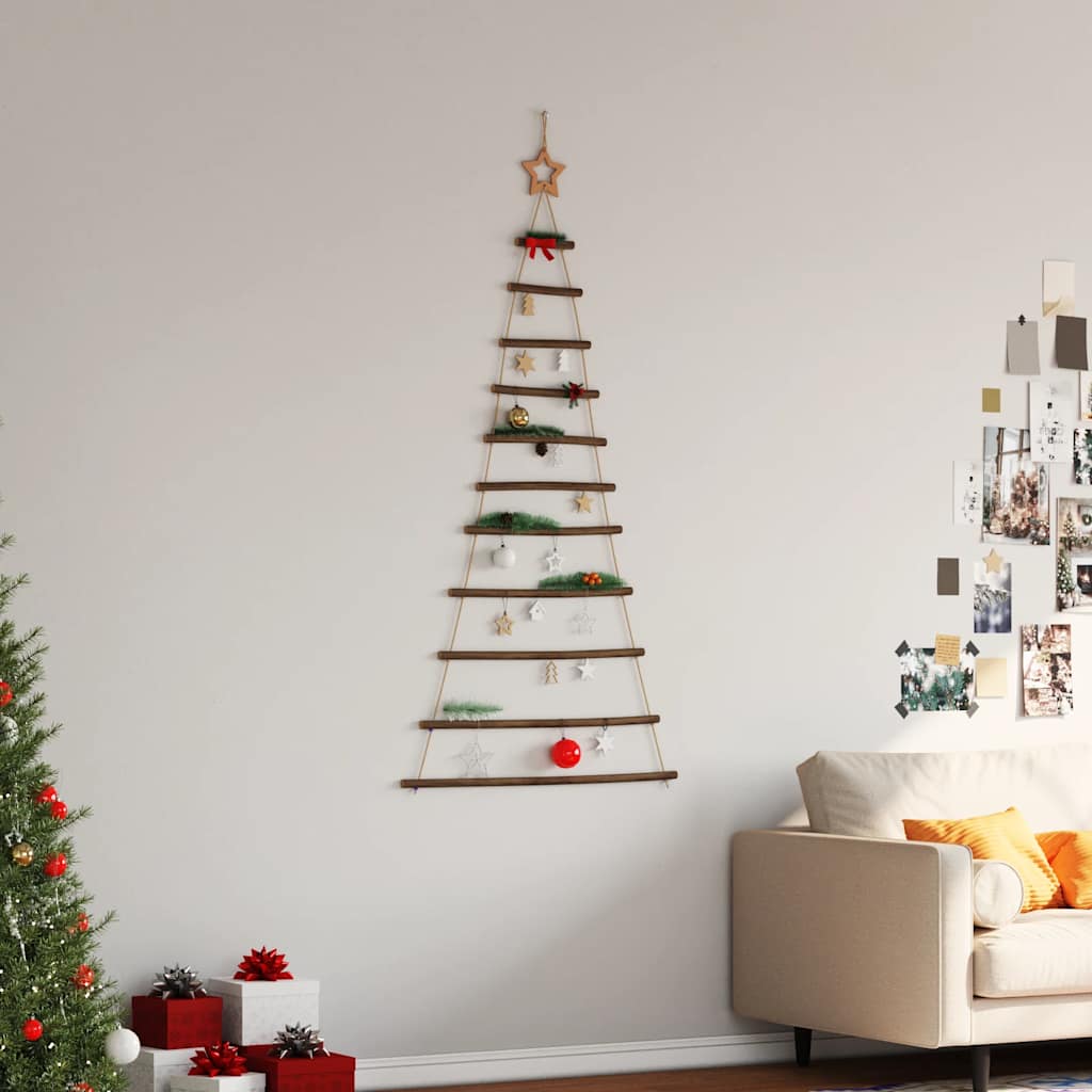 Hengende juletre med toppstjerne 74x150 cm Naturlig gren