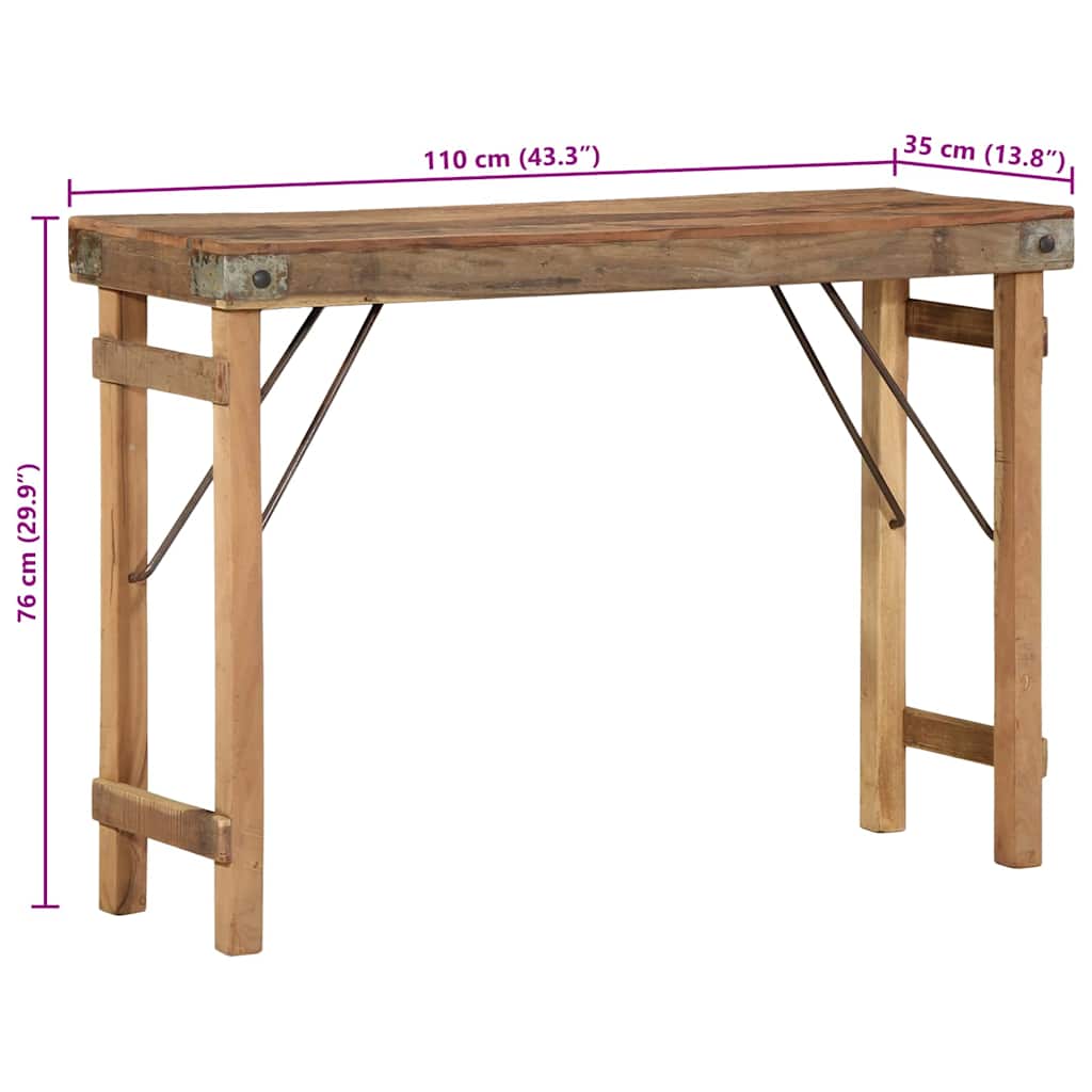 Konsollbord Brun 110 x 35 x 76 cm Massivt gjenvunnet tre