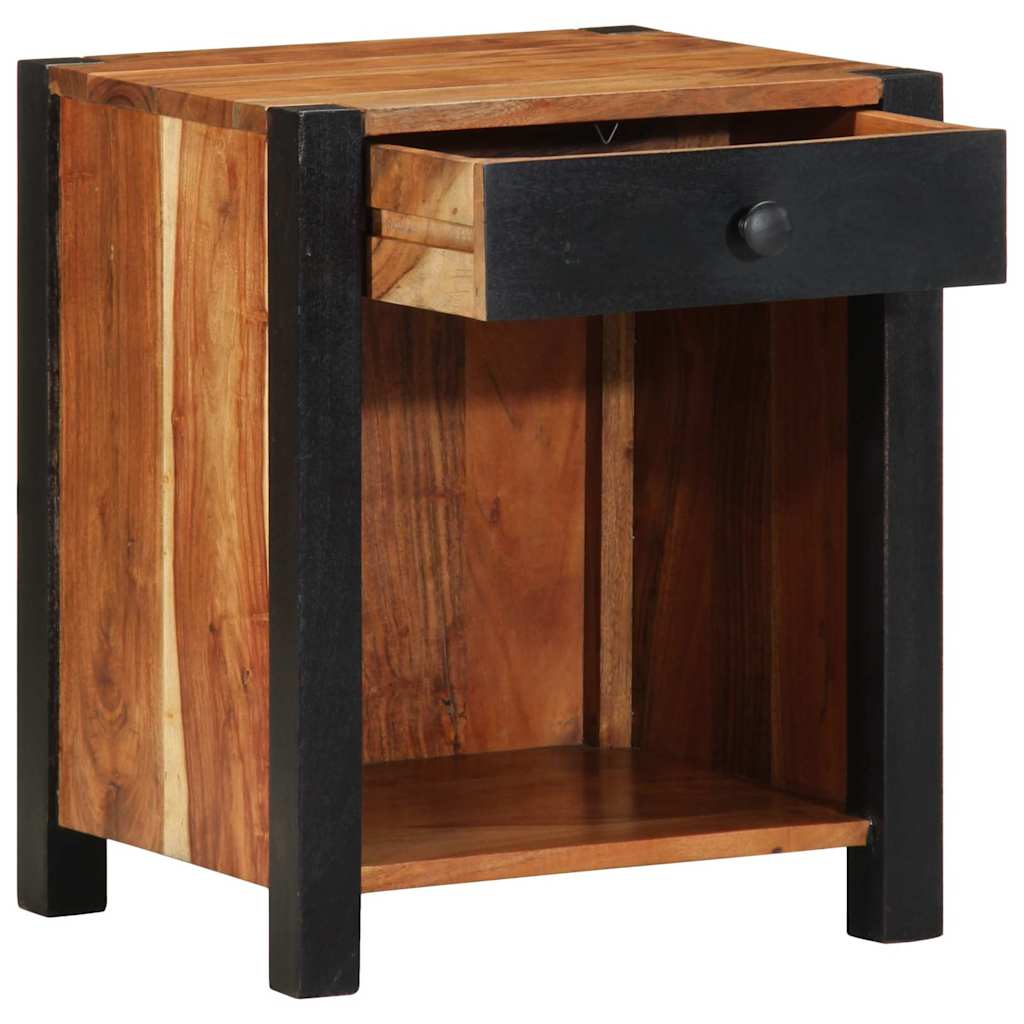 Nattbordskap med skuff Brun 40 x 35 x 50 cm heltre akasie