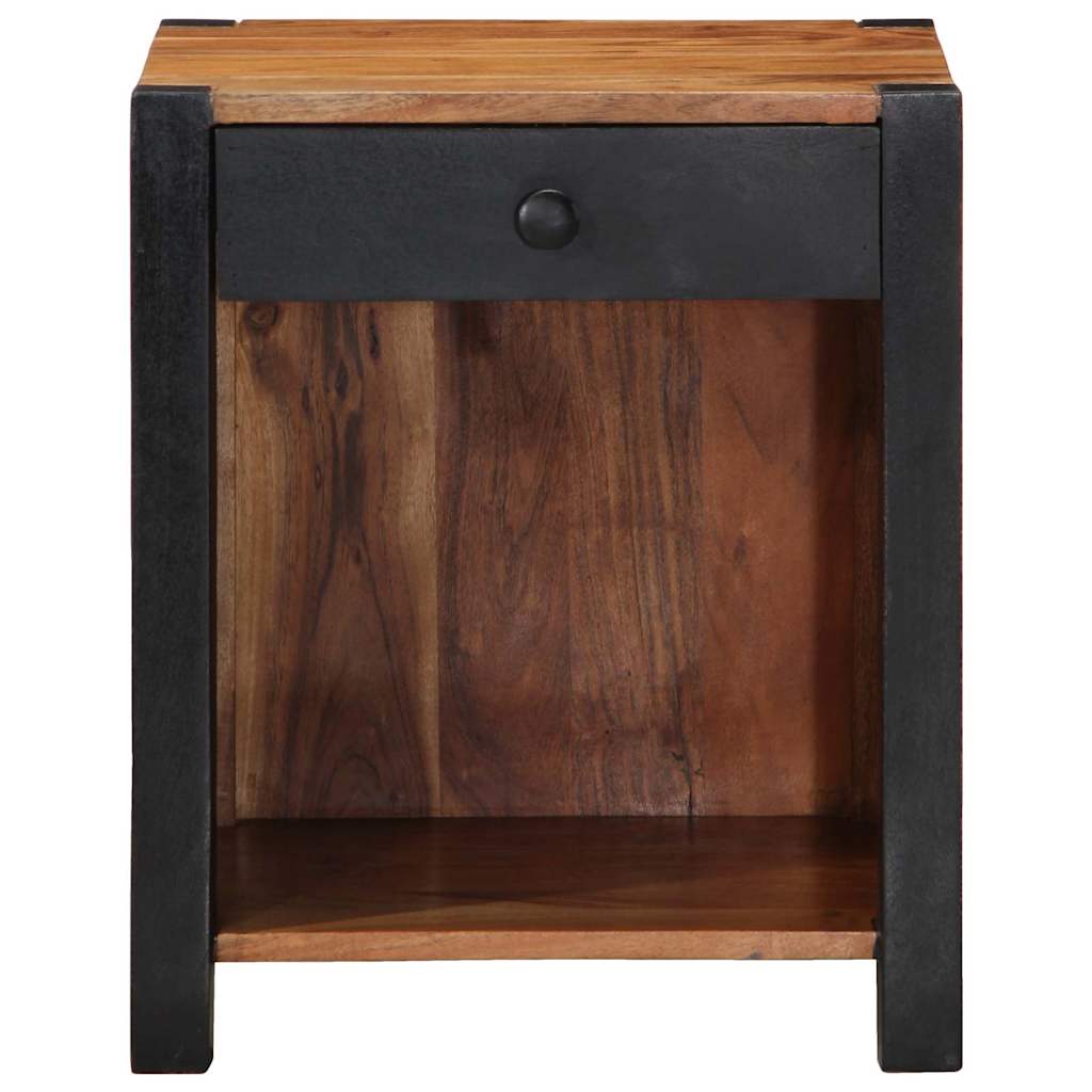 Nattbordskap med skuff Brun 40 x 35 x 50 cm heltre akasie