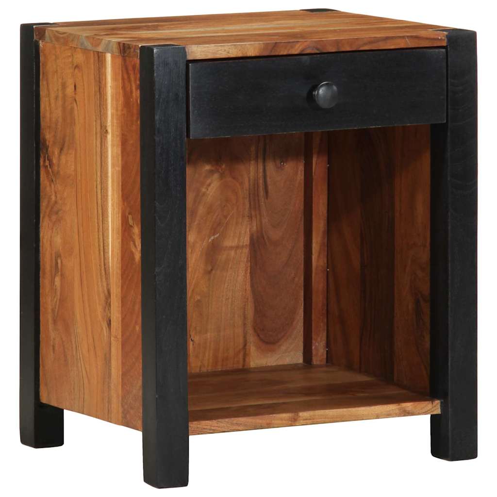 Nattbordskap med skuff 2 pcs Brun 40 x 35 x 50 cm heltre akasie