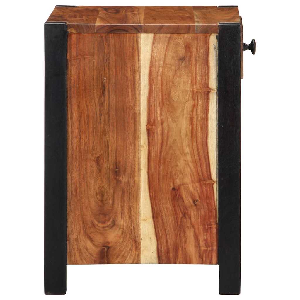 Nattbordskap med skuff 2 pcs Brun 40 x 35 x 50 cm heltre akasie