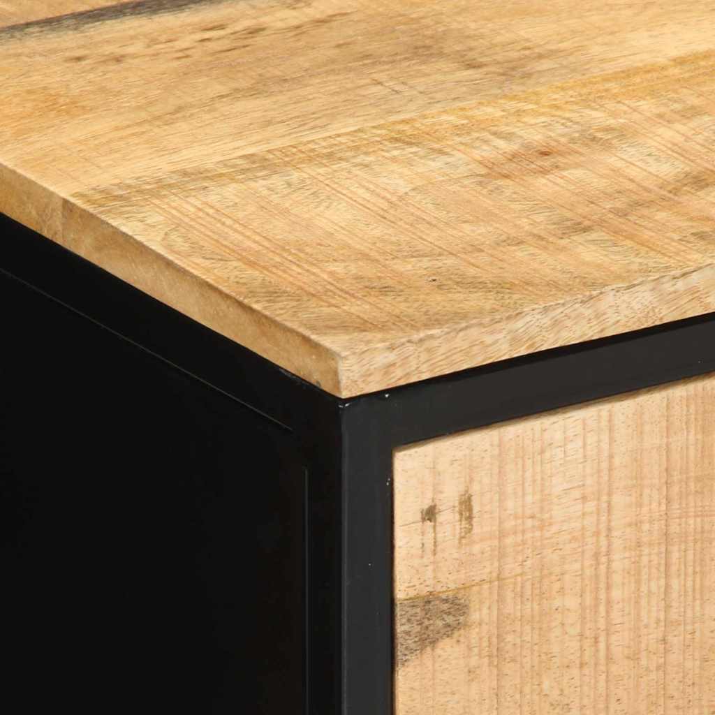 Nattbordskap 2 pcs Brunt og svart 40 x 35 x 50 cm heltre mango