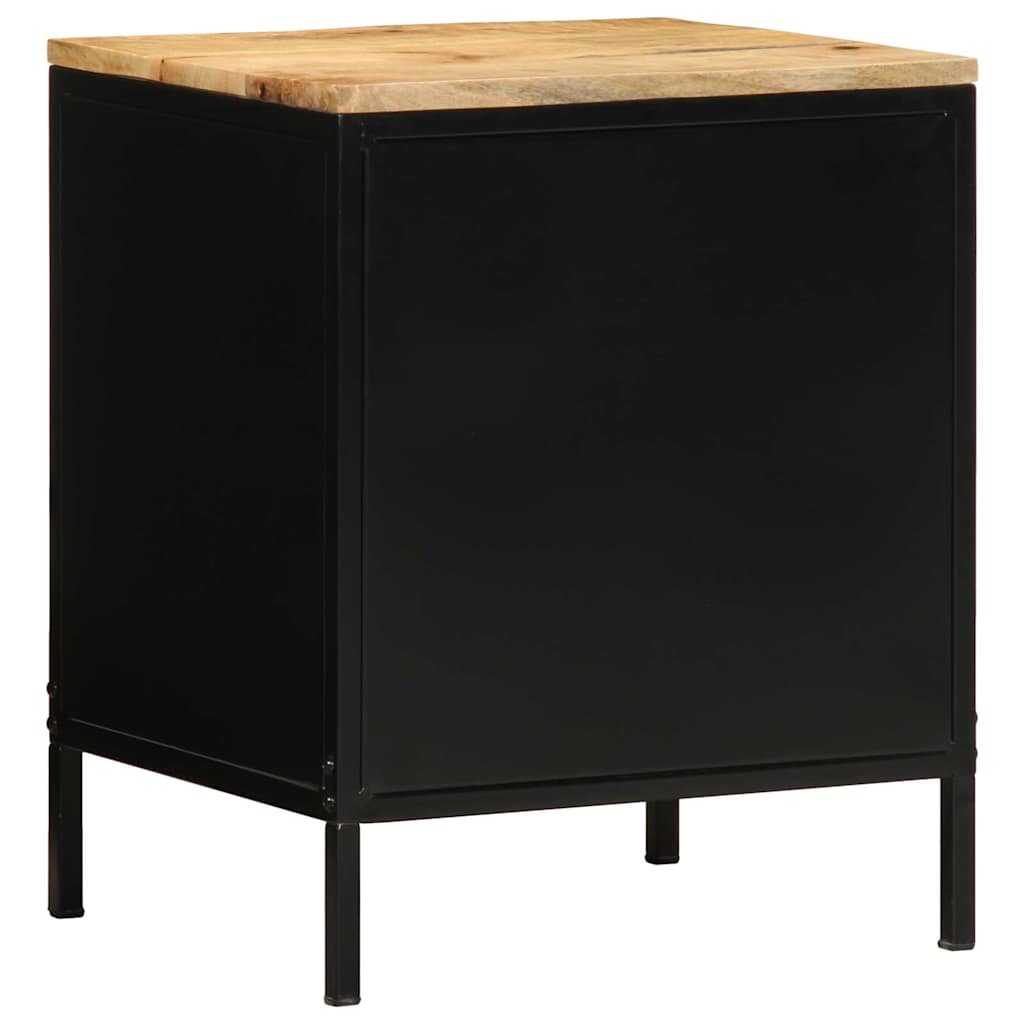 Nattbordskap 2 pcs Brunt og svart 40 x 35 x 50 cm heltre mango