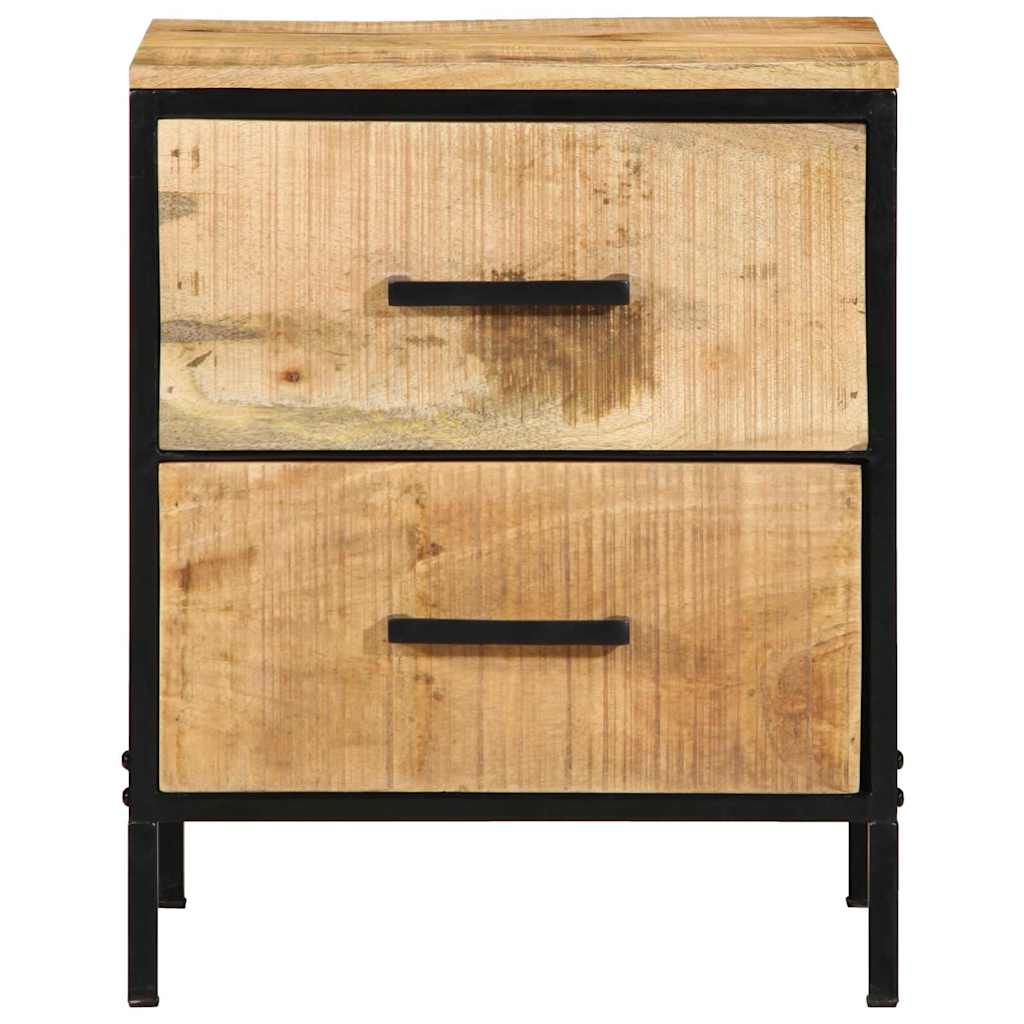 Nattbordskap 2 pcs Brunt og svart 40 x 35 x 50 cm heltre mango