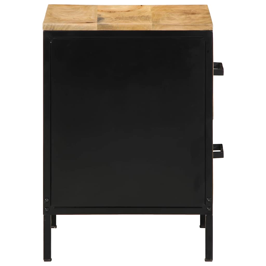 Nattbordskap 2 pcs Brunt og svart 40 x 35 x 50 cm heltre mango