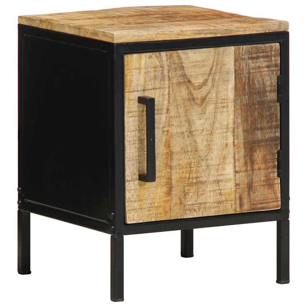 Nattbordskap Brunt og svart 30 x 30 x 40 cm Massivt mangotre