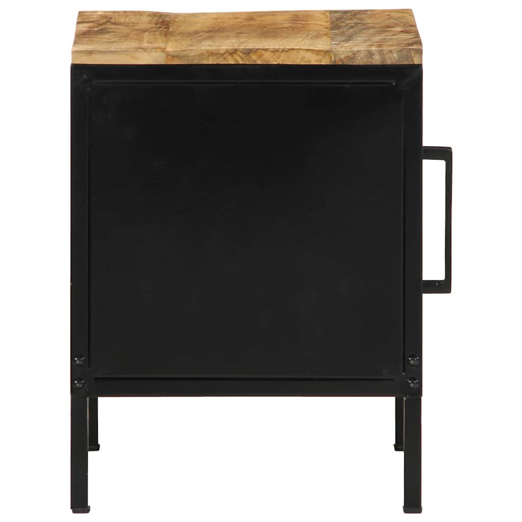 Nattbordskap Brunt og svart 30 x 30 x 40 cm Massivt mangotre