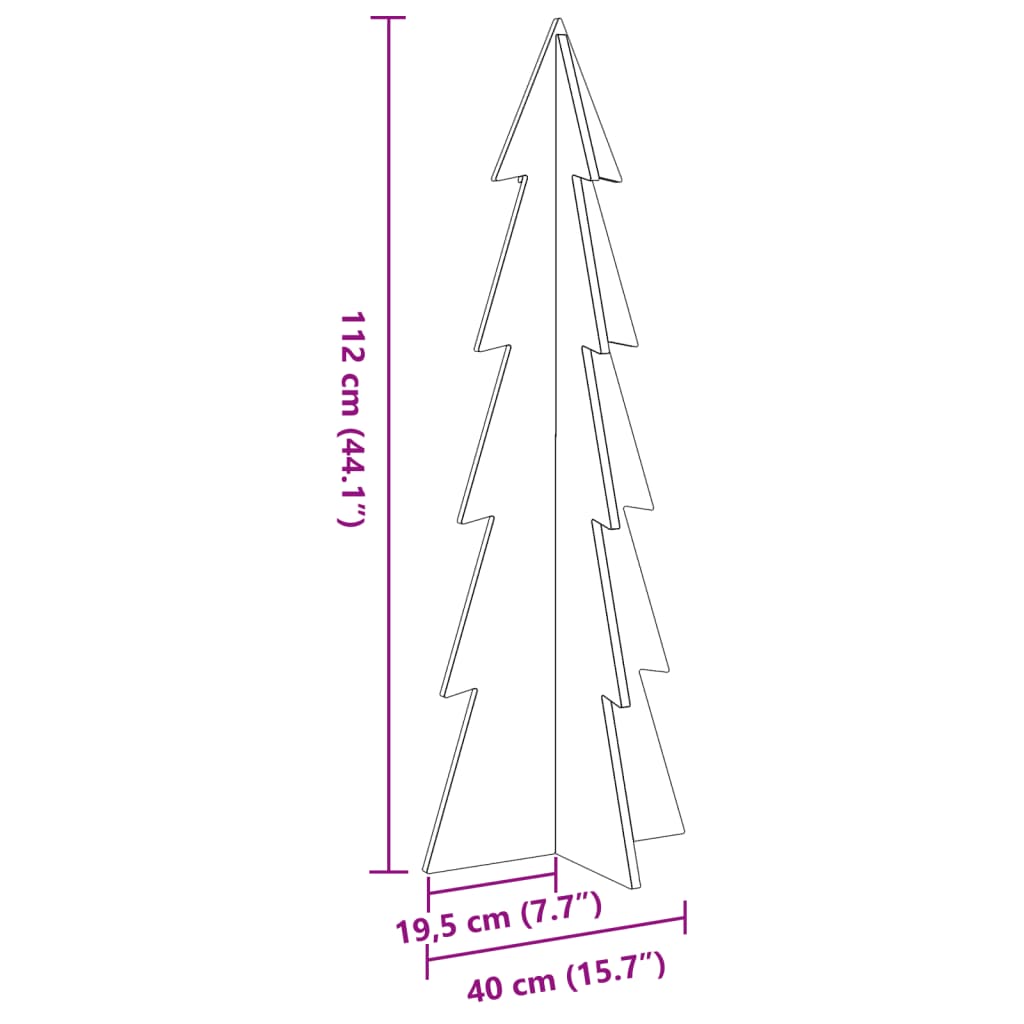 Juletre av tre til pynt 112 cm heltre furu