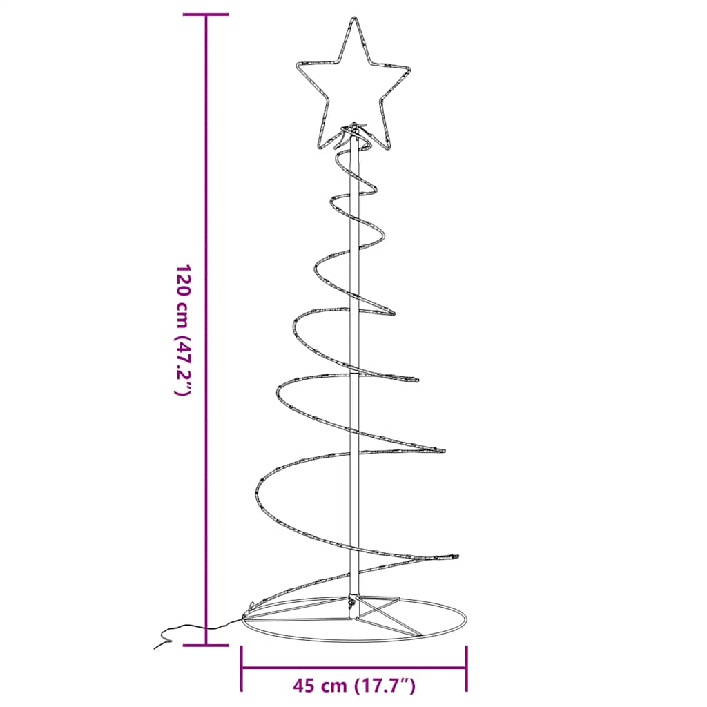 Juletre lyskjegle 80 LED varmhvit 120 cm
