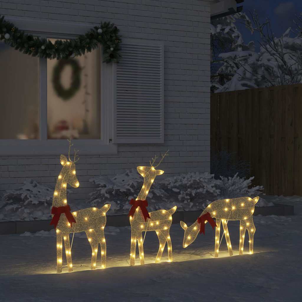 Julepynt reinsdyr 3 stk 90 LED varmhvit