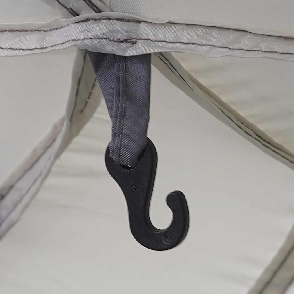 bassengtelt med avtagbare flue og nettingvegger grå