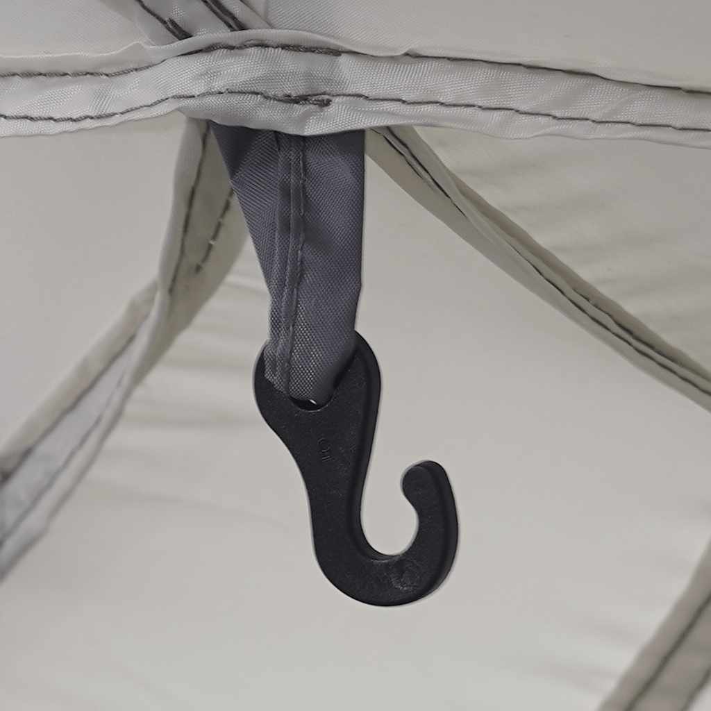 bassengtelt med avtagbare flue og nettingvegger grå