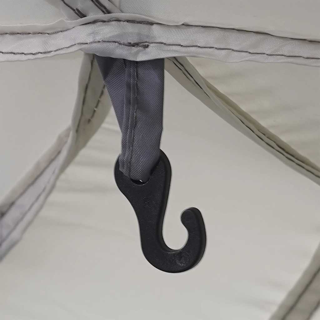 bassengtelt med avtagbare flue og nettingvegger grå